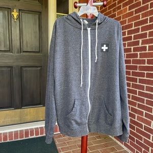 Delta Fleece Gray Long Sleeve Hoodie with Pouch Pocket Women 3X